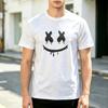 Футболка с принтом Grunge Smile Face Мягкий хлопковый топ с коротким рукавом для унисекса Дерзкий стритвир Повседневная городская мода