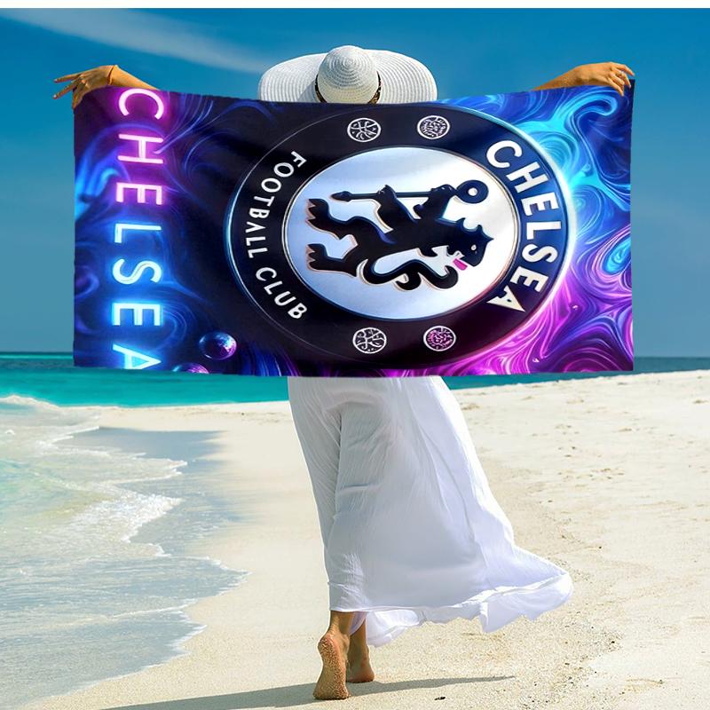 1pc C-Chelsea Beach Towel, Comfortable and Thick, and Swimming/Bath/Picnic/Camping Towel, Suitable for Seaside Beaches