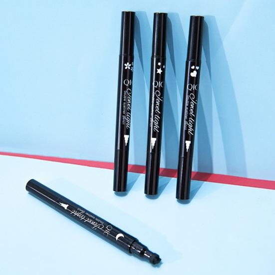 Двусторонняя подводка для глаз, очаровательная звезда, сердце, цветок, черная жидкая подводка для глаз, ручка, принадлежности для макияжа глаз