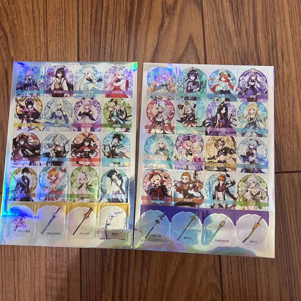 Anime Laser Stickers Tartaglia Zhongli Sangonomiya Kokomi Decals DIY Waterproof Sticker For Notebook Luggage Skateboard Motorcycle Toys