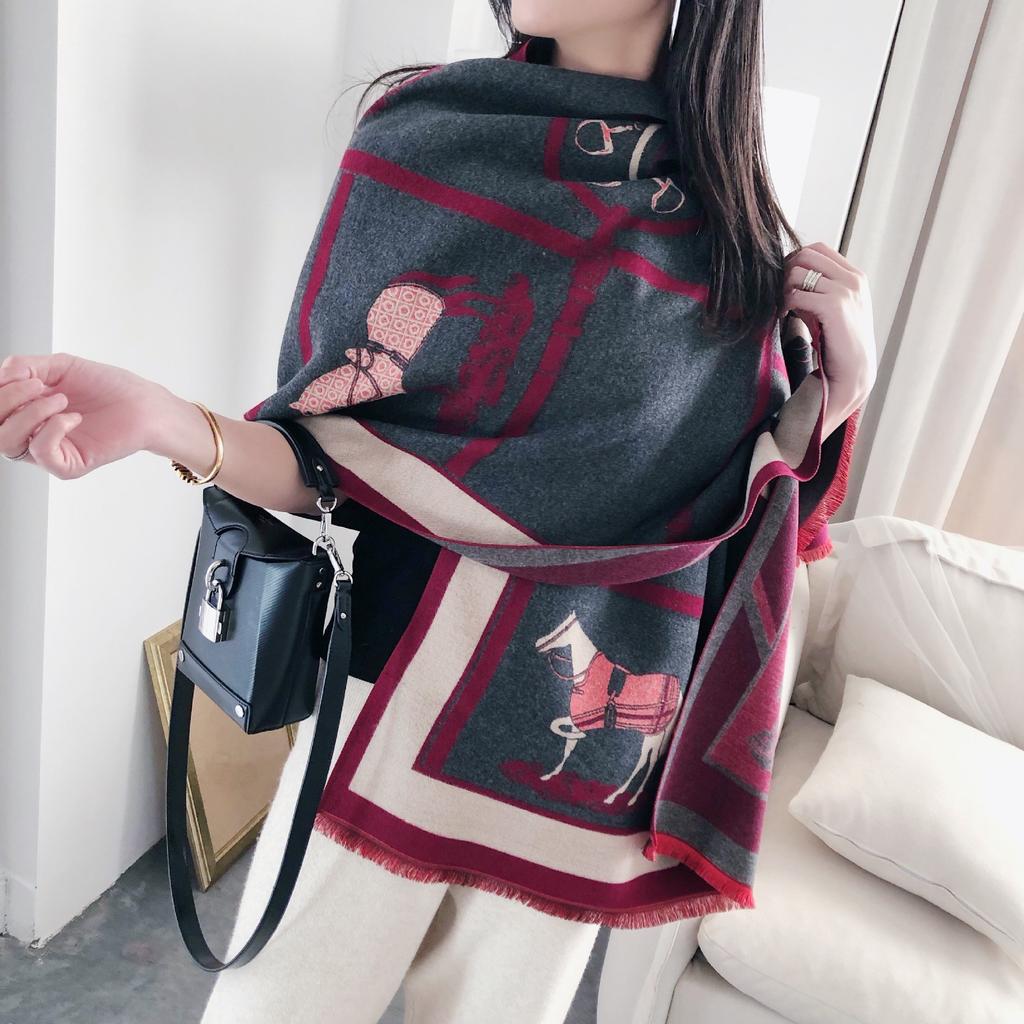 Winter Cashmere Scarf Lady Design Luxury Brand Warm Pashmina Blanket Wraps Women Shawl Female Decoration Thick Foulard