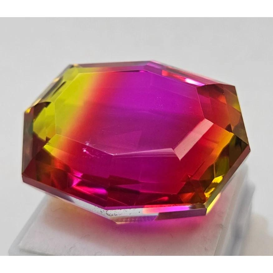 Natural Bi-Color Ametrine 83-84 Ct Fancy Cut Certified Beautiful Loose Gemstone