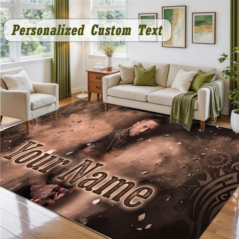 Crystal Velvet Square Rug Custom NameKontra K Pattern Non Slip Home Floor Decor Rug