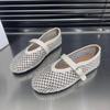 Women's Flat Sandals Blingbling Crystal Mesh Women's Ballet Flats Buckle Strap Mary Jane Shoes Size35-42