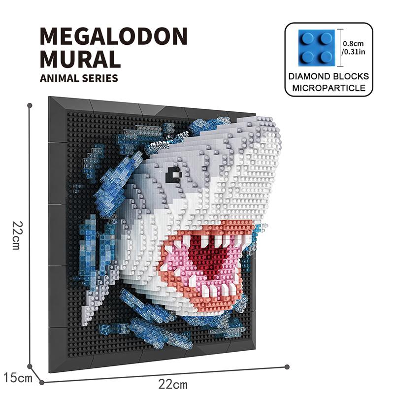 3D Строительные Блоки Голова Монстра Акулы Настенное Панно Блок DIY Животное Подвеска Настенный Декор Настенная Скульптура Декор Дома Игрушки Подарок