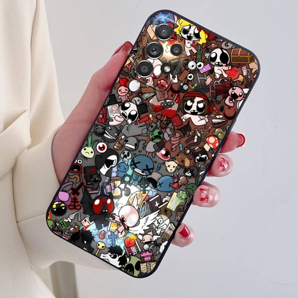 Cool The Binding of Isaac Phone Case For Samsung S24,21,22,23,30,Ultra,20,Plus,Note,10,9,Black soft silicone case