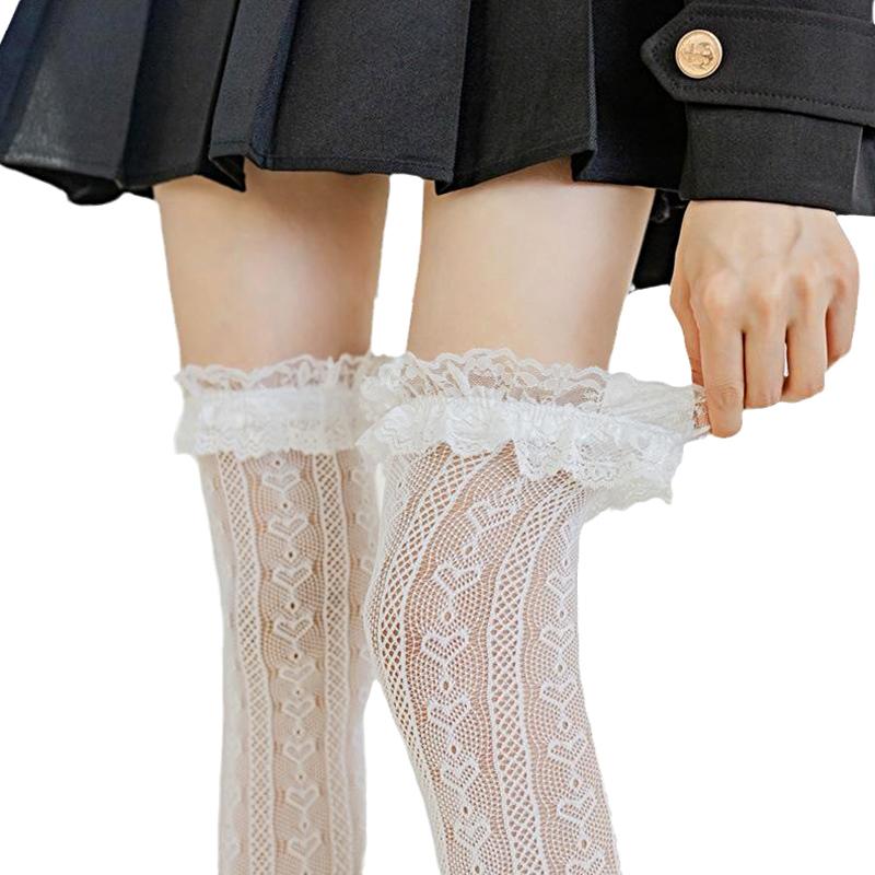 1 пара дышащих сексуальных любовных чулок для отдыха и досуга, кружевных модных сетчатых шелковых чулок, гольфы