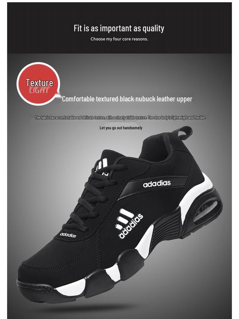 Мужские водонепроницаемые беговые кроссовки Adidas 2025 из кожи и сетки - Повседневные, Модные, Универсальные, Легкие и Официальные.