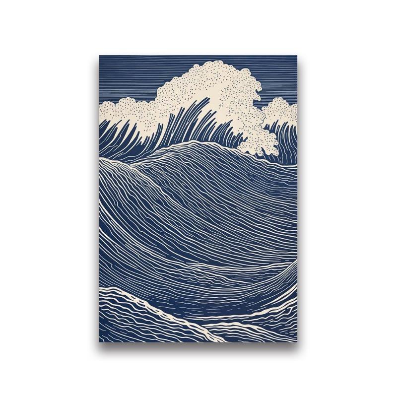 Waves Line Art Pictures Surfing Penguin Manta Dolphin Whale Prints Canvas Painting for Home Living Room Decoration