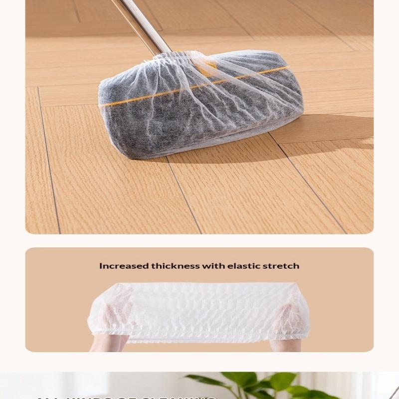 100 Pcs Disposable Non Woven Dust Mop Replacement Covers Electrostatic Adsorption No Wash Needed For Home Daily Floor Wall