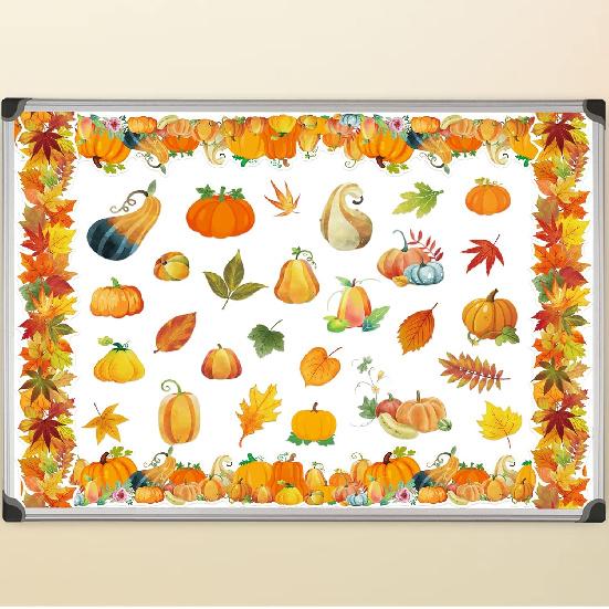 Fancy Land Pumpk Maple Leaves Bulletin Board Border Fall Border Trim for Classroom 68ft