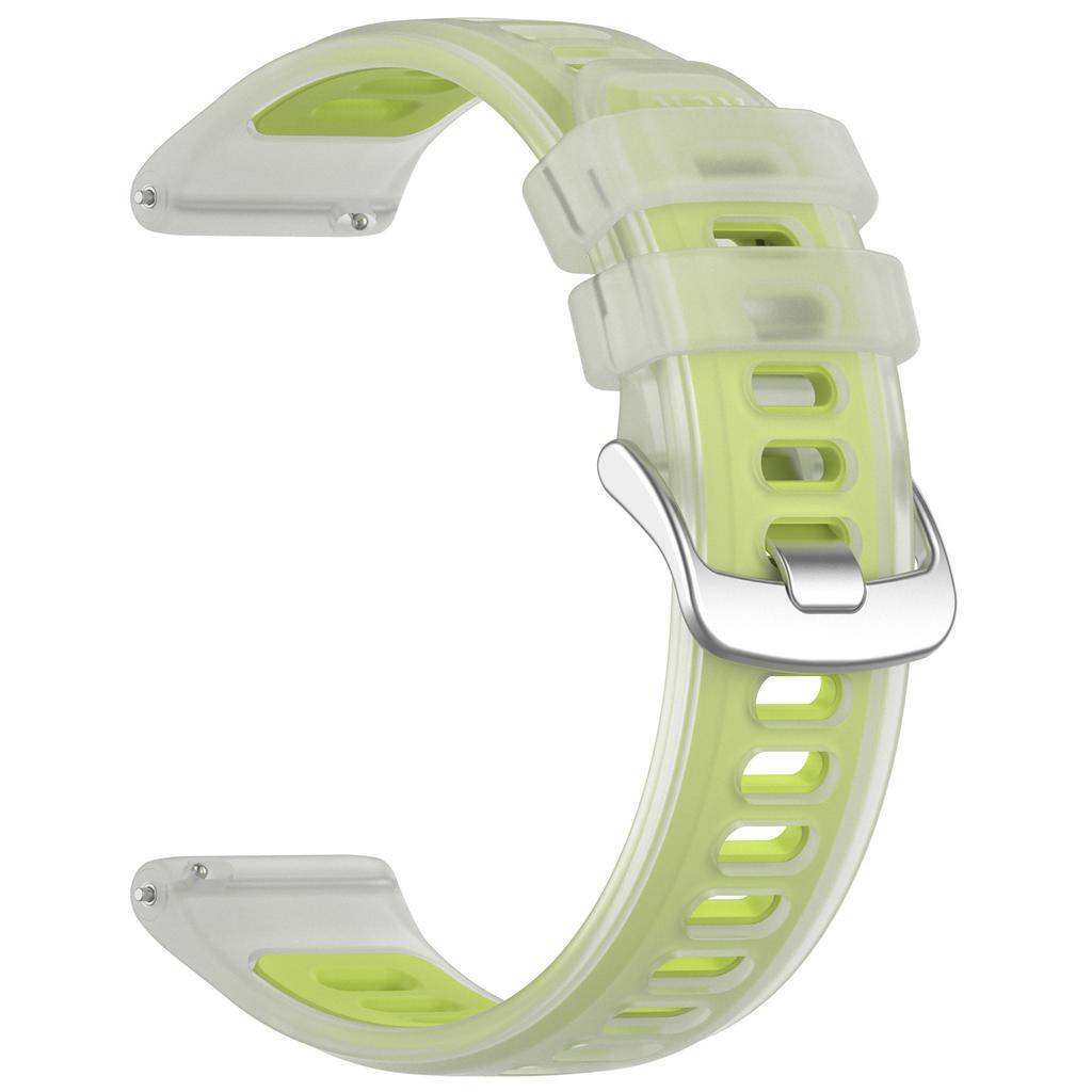 20mm 22mm Translucent Jelly Silicone Watch Band for Garmin Forerunner 570 Breathable Dual-Color Replacement Strap