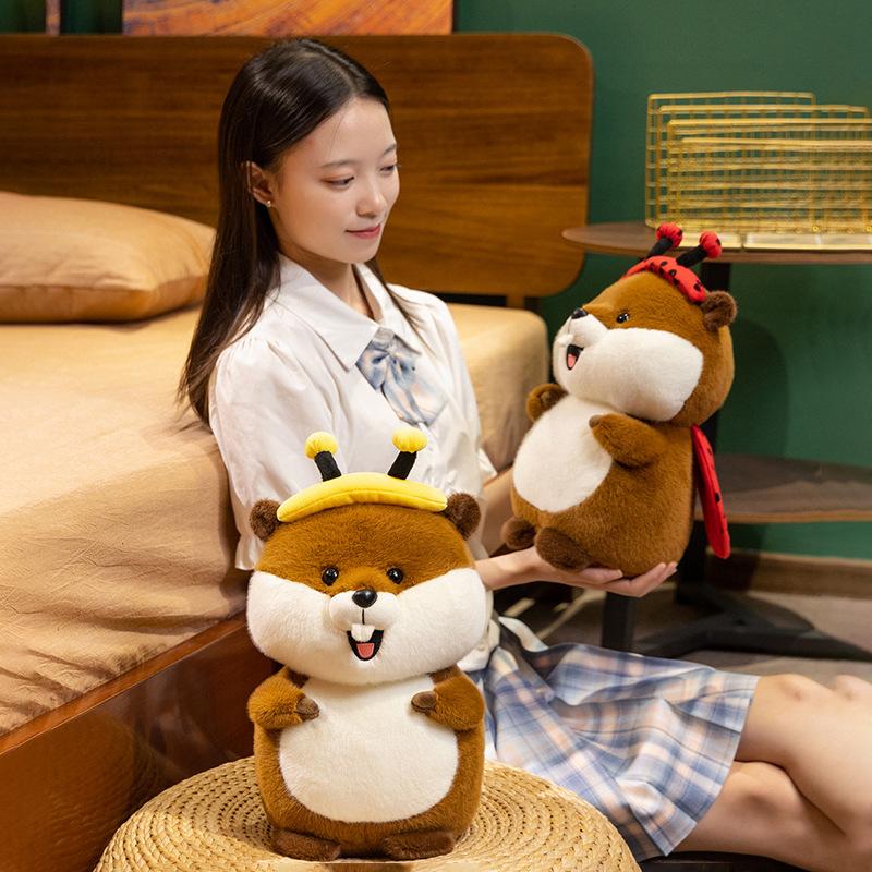 Kawaii Marmot Plush Toys Simulation Groundhog Cosplay Bee Ladybug Stuffed Animal Pillow Doll Birthday Gift Room Decoration
