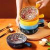 Bohemians Ceramic Handled Soup Bowl Serving Bowl Suitable for Oven and Microwave Safe Use Easy Cleaning Dishwasher Safe