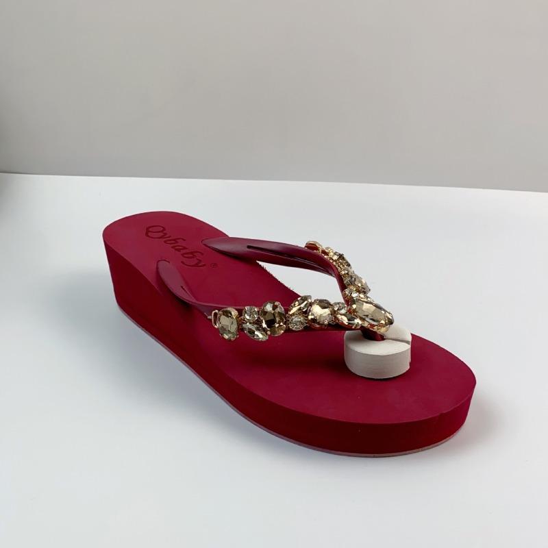 Тапочки с бриллиантами, женская летняя одежда для отдыха на открытом воздухе, пляжная обувь, сандалии, женская сексуальная обувь, шлепанцы на каблуке для женщин, Chanclas Mujer