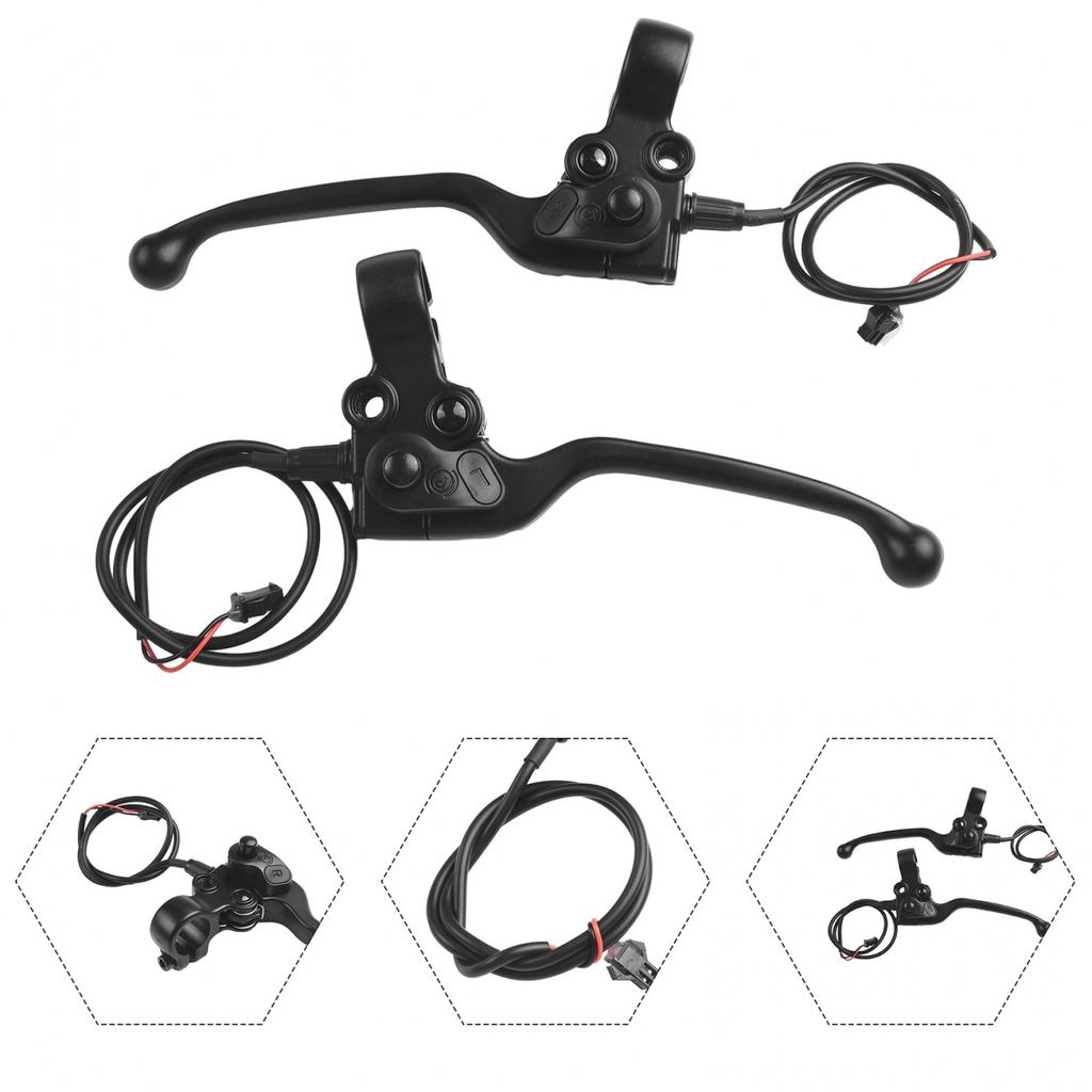 1 Pair Bike Brake Levers Black With Parking Button