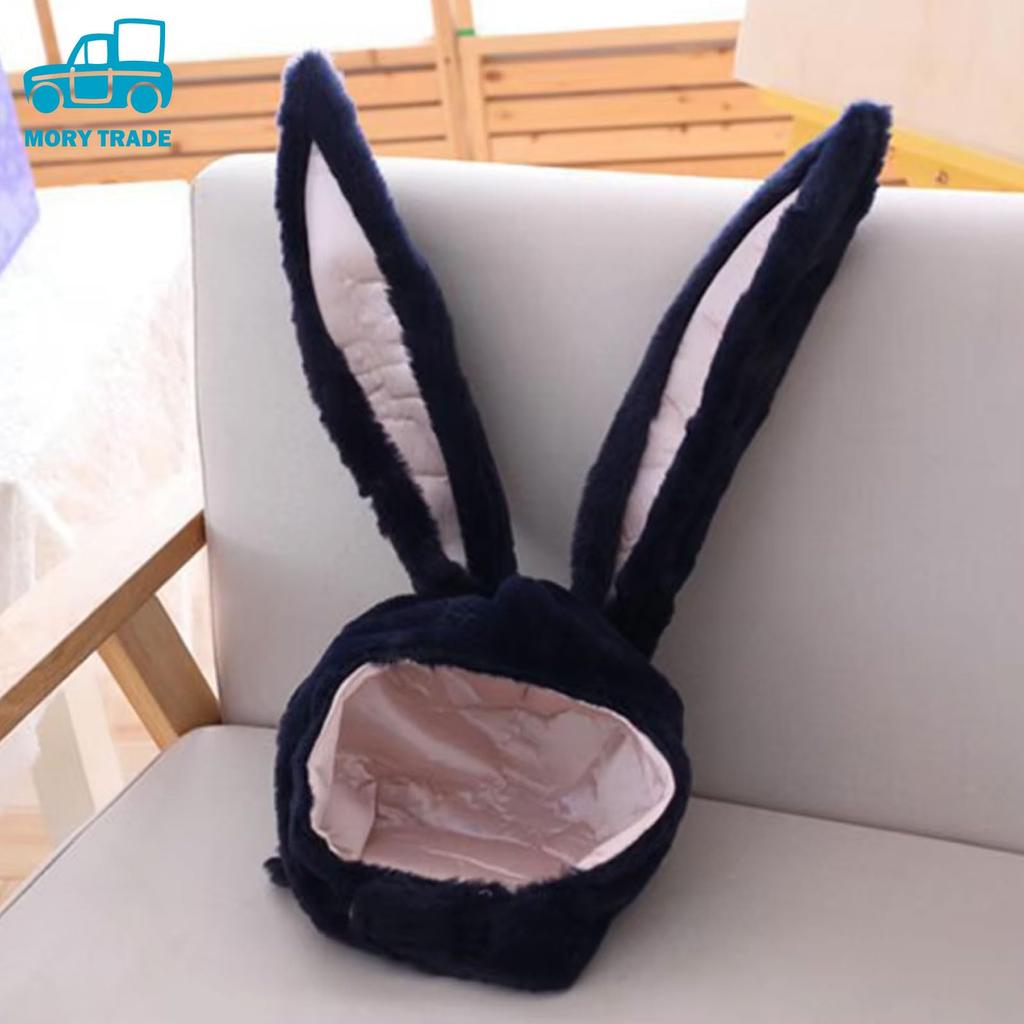 MORYTRADE Funny Plush Headgear Hat, Cosplay, Halloween, Black Rabbit