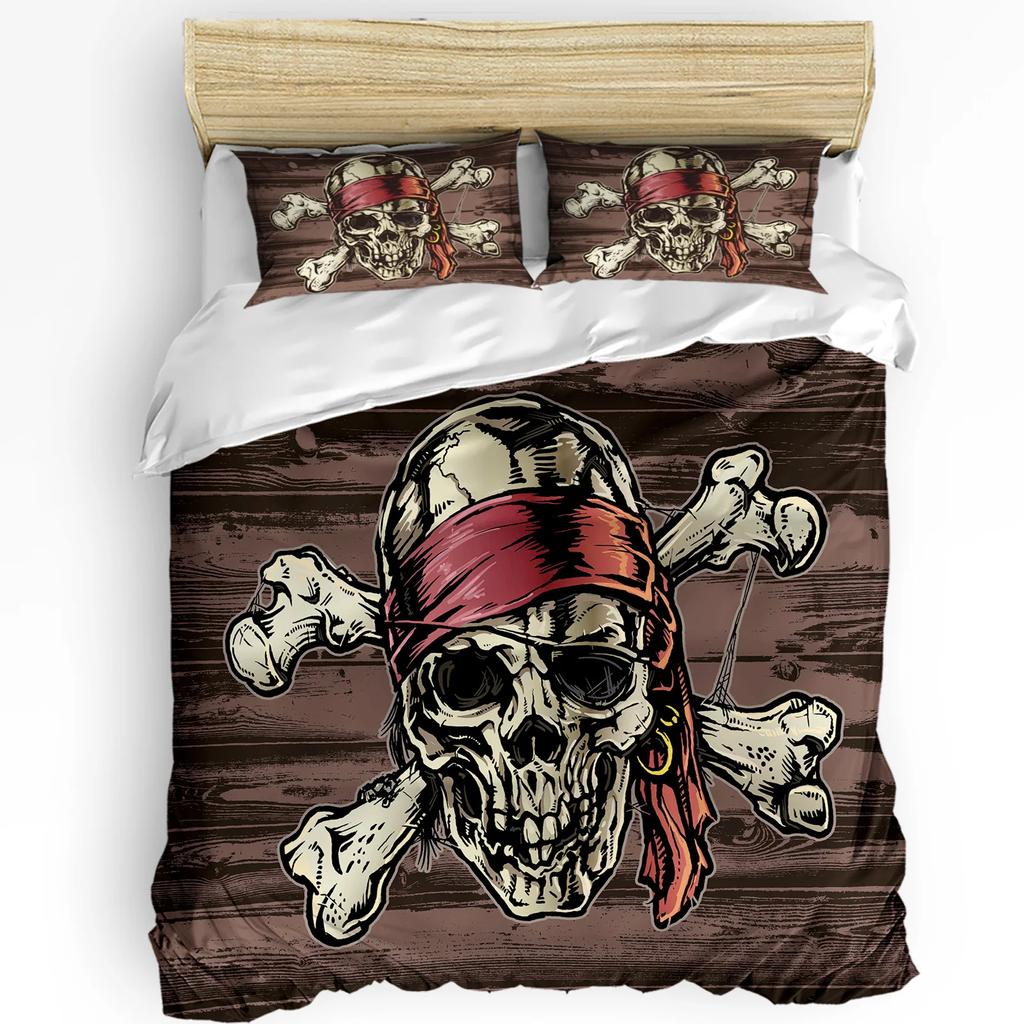 Tropical Arbor Pirate Ship Plank Duvet Cover 3pcs Bedding Set Home Textile Quilt Cover Pillowcases Bedroom Bedding Set No Sheet