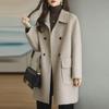 2024 Korean Style Women's Woolen Coat, Medium To Long, Autumn/Winter, Loose Fit, Available In Large and Small Sizes
