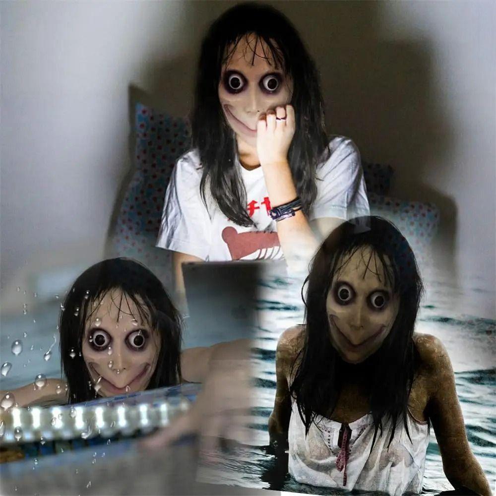 Headgear Wig Momo Scary Mask Scary Halloween Mask Funny Latex MoMo Maske Men