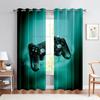 2PCS Living Room, Bedroom, Gaming Room, Cool Game Controller Printed Curtains, Light-Transmitting Decorative Custom Curtains
