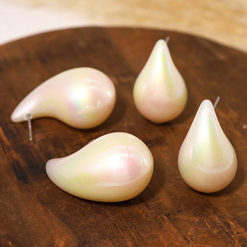 Zinc Zinc Alloy Chubby Stud Earrings Geometric Pearls Earring Sweet Water Drop Ear Stud Women