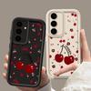 Красный вишневый принт защитный мягкий чехол для объектива Samsung S25 Ultra S24 FE S23 Plus A16 A56 A36 A55 A26 A06 A15 A35 A54 противоударный матовый чехол для телефона TPU