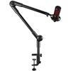 Metal Desktop Tablet & Phone Stand with Cantilever Arm for Streaming, Recording & Microphone Mount