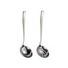HANYANG 304 Stainless Steel Soup Shell Leakage Ladle Hot Pot Soup Ladle Retro Hammer Grain Mirror Polished Household Spoon