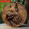 2D Flat 20*20cm1pc German Shepherd Wooden Wall Art Decor, Weather-Resistant Outdoor Indoor Sign, Lifelike Dog Design Decor, Pre-Drilled for Easy
