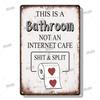 Funny Toilet Vintage Metal Poster Bathroom Rules Retro Tin Sign Bathroom Toilet Wall Art Decoration Plaque for Modern Home Decor