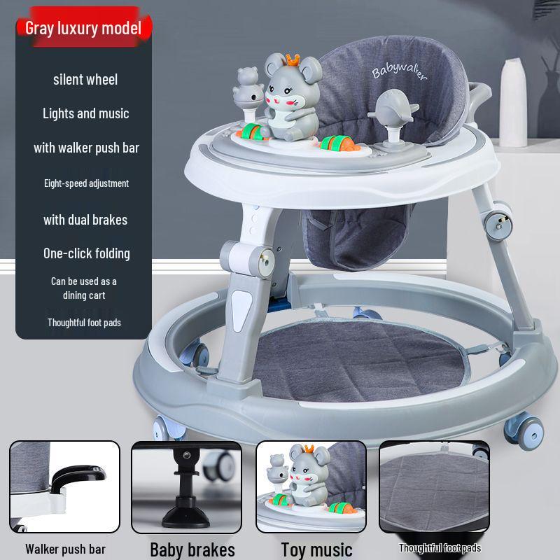 Multifunctional Baby Walker: Anti-Rollover, Anti-O-Leg, Sit-and-Push Learning Trolley