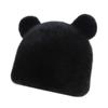 Шапка с ушками маленького медведя, плюшевая шапка из искусственного норкового флиса, универсальная женская шапка-бини