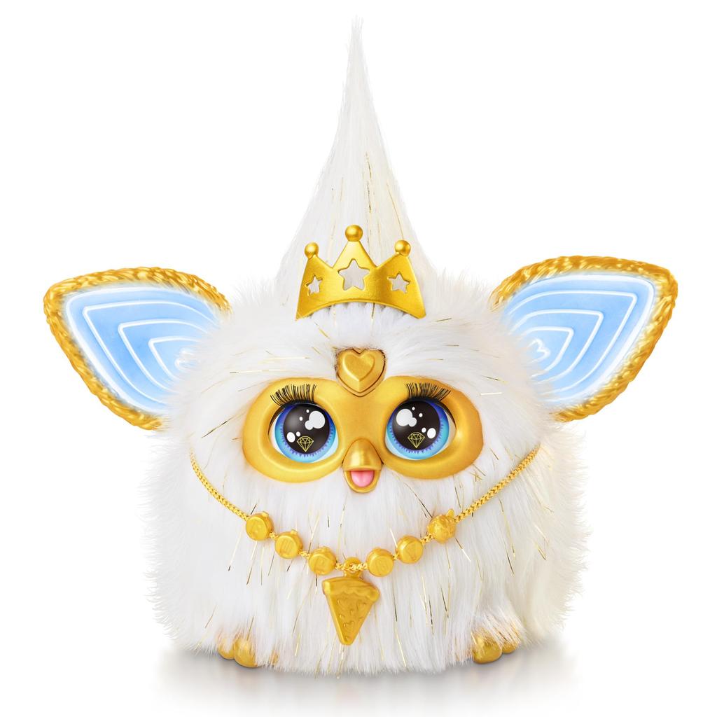 Hasbro Furby Белый и Золотой Интерактивная Игрушка с Голосовой Активацией для Мальчиков и Девочек Возраста 6+ с Модными Аксессуарами, Аниматронная Моторизованная Плюшевая Игрушка для