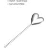Uxcell Металлические шпажки для коктейлей из нержавеющей стали, 5 шт., 11,2 см, Металлические зубочистки для коктейлей, Шпажки для мартини, Шпажки для коктейлей в форме сердца, для напитков, закусок