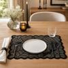 Gothic Style Halloween Placemats Skeleton Bat Table Napkins Durable Dining Mat  Dining Table