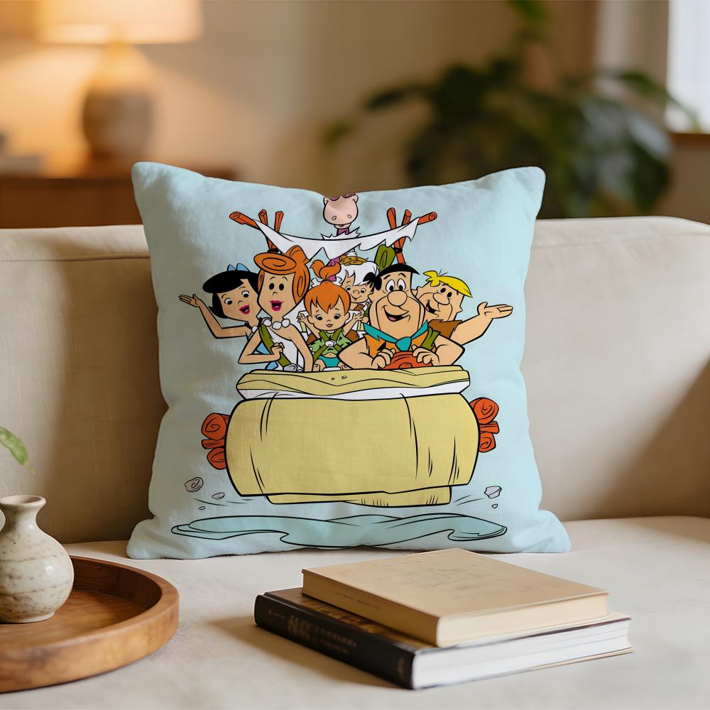 Cartoon FFlintstones Anime Classic Cushion Cover Short plush pillowcase for bed sofa carwashable