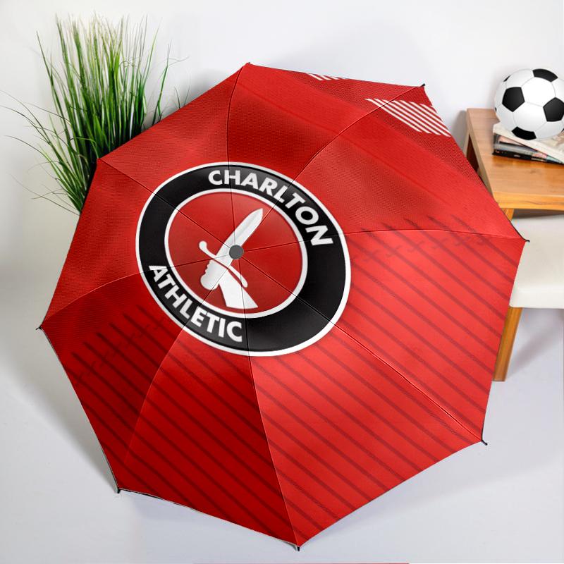 Автоматический складной зонт Charlton-Athletic Crest - 8-спицевой дорожный зонт с автооткрытием/закрытием и портативный, Подарок на Рождество, Дни рождения
