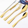 24 шт., блестящий золотой набор столовой посуды, высококлассный набор столовых приборов из нержавеющей стали 304, нож для стейка, вилка, ложка, столовые приборы, кухонная посуда для вечеринки