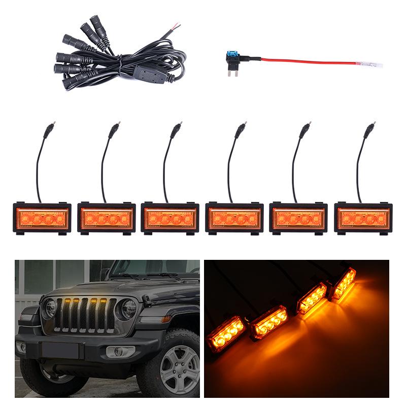 Jeep Wrangler JL 18-23 RGB DRL Grille Lights with 7-Color APP Control