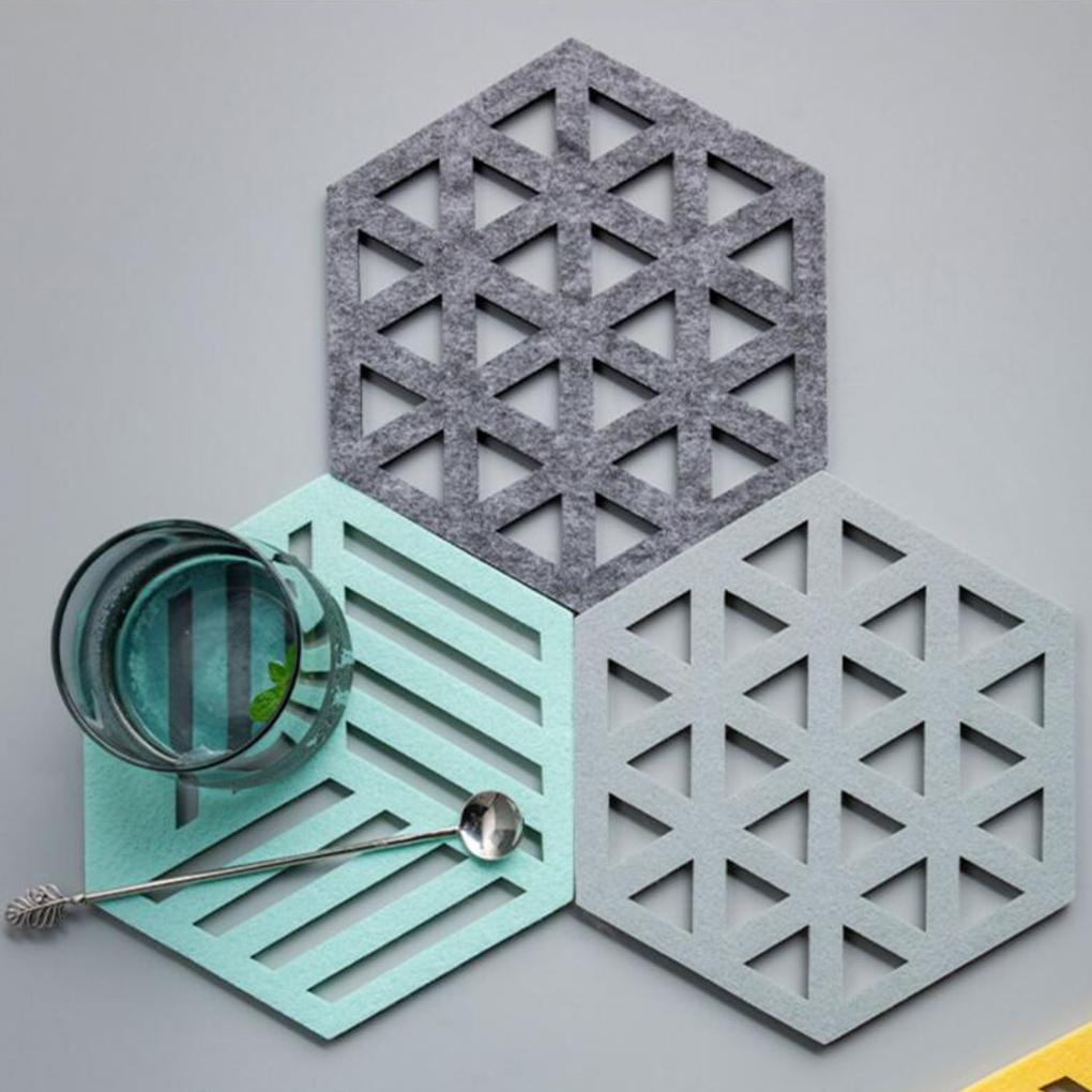 Silicone Tableware Insulation Mat Coaster Cup Hexagon Mats Pad