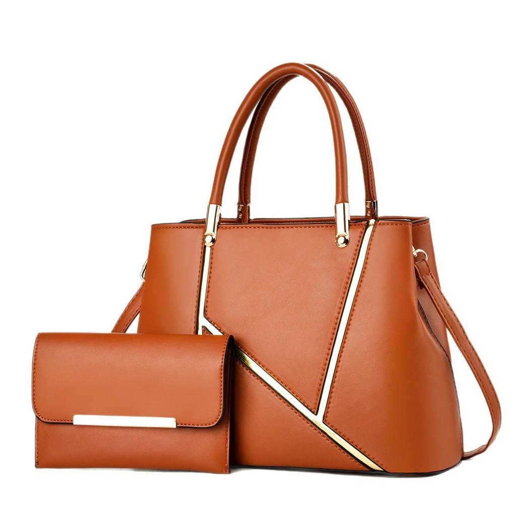 Pu Spliced Woman Bag Large Capacity Handheld Tote For Travel And Casual Use