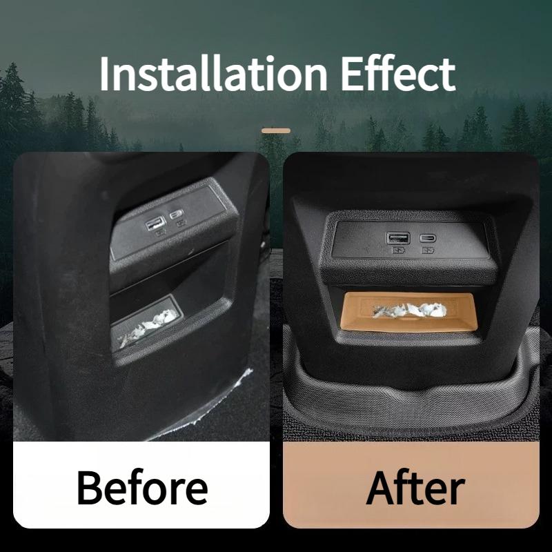 For BYD Song L DM-i 2024 2025 Rear Row Storage Box Back Seat Organizer Tray Silicone Storage Box Behind Armrest Box Modification