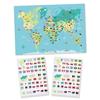 MégaCréa DIY - Carte du monde pour enfant avec stickers drapeaux 66 x 44 cm