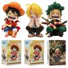 13см Аниме Фигурка One Piece Монки Д. Луффи Ророноа Зоро Кавайные Игрушки Q Фигурка Нендороид Украшение для Автомобиля ПВХ Модель Подарок