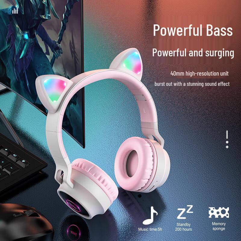 Беспроводная игровая гарнитура HOCO W27 Luminous Cat Ear
