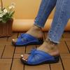 2024 Women's Summer New Fashion Hollow Bow Designer Sandals Outdoor Casual Open-Toe Beach Shoes Shallow Slip-on Wedge Slippers