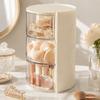 Rotating Makeup Brush Holder Transparent Jewelry Organizer Stackable Cosmetic Storage Box  Vanity