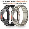 Ремешок для iWatch из нержавеющей стали с чехлом для Apple Watch band Ultra3 Series 11 10 9 8 7 6 5 4 3 2 SE3 браслет 42 мм 44 мм 45 мм 49 мм