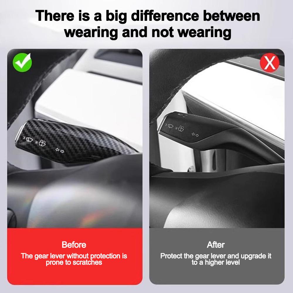 Накладка на рычаг переключения передач на рулевую колонку для Tesla Model Y Model 3 Настоящее углеволокно Накладка на рычаг рулевого колеса Декоративные аксессуары